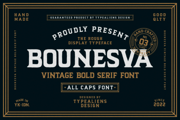 Bounesva: A Bold Serif Font for Vintage and Motorcycle Branding