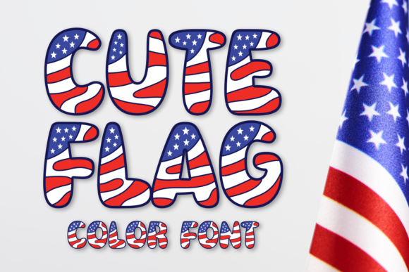 Cute Flag: A Patriotic Color Font for Digital Design Projects