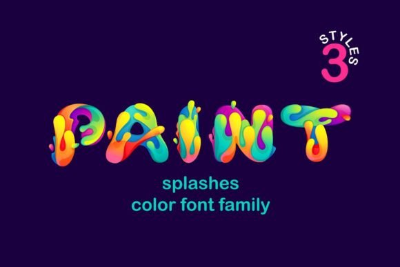 Paint Splashes Color Font for Crafters & Sellers: Bright, Vibrant Typography for Handmade Brands