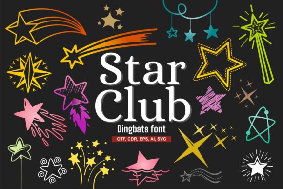 Star Club: A Creative Dingbats Font for Modern Branding Projects